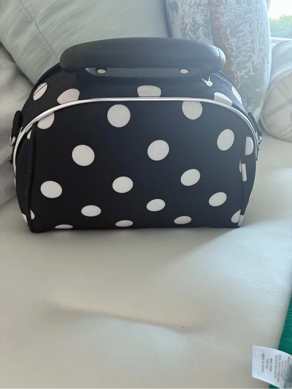 Luca Vergani Black and White Polka Dot Cosmetic Case